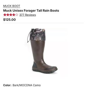 Muck Forager Tall Waterproof Rain Boots - Bark/Camo